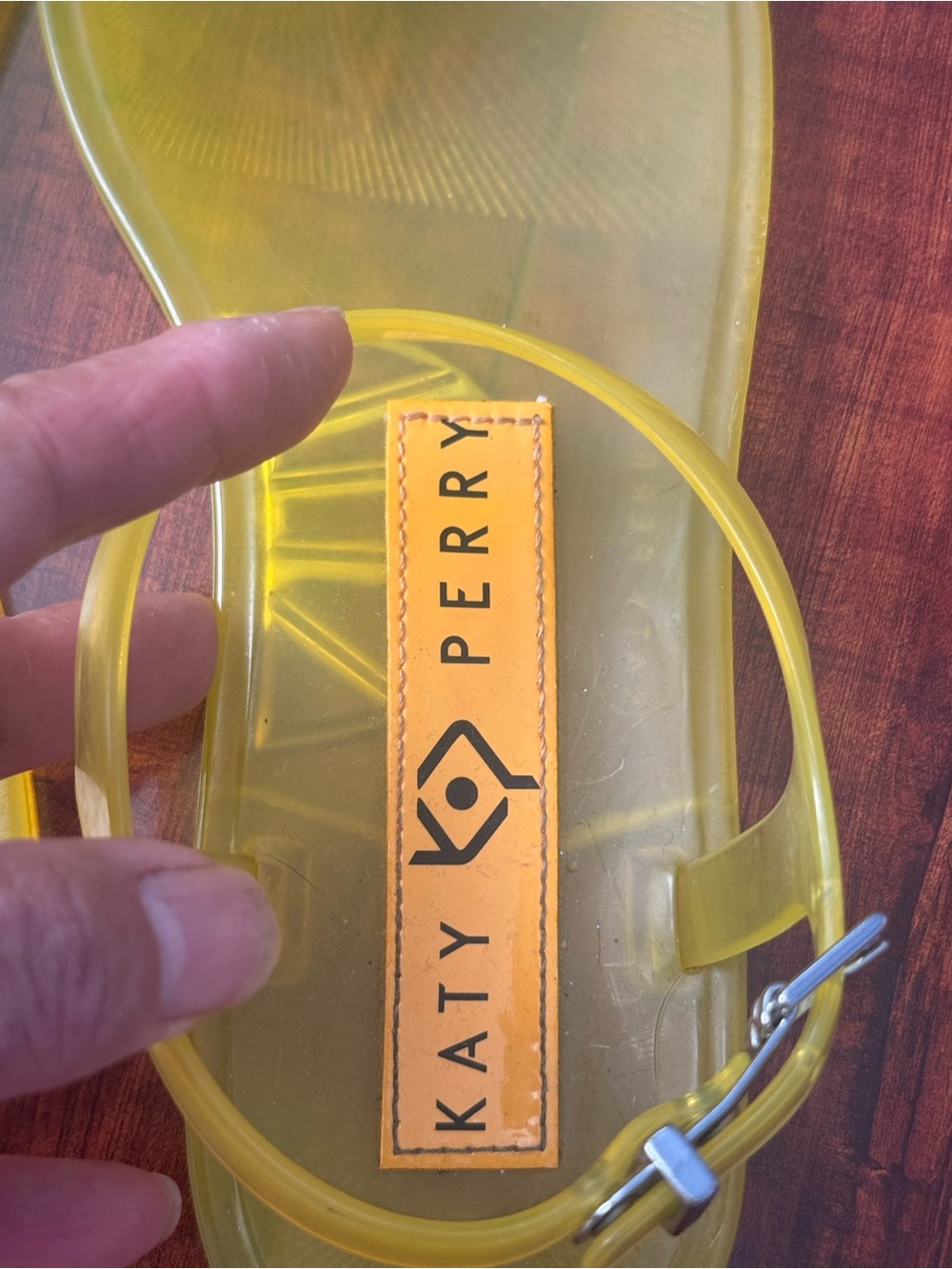 Katy Perry Translucent Yellow Jelly Sandals with Lemon Accent - Picture 5 of 6